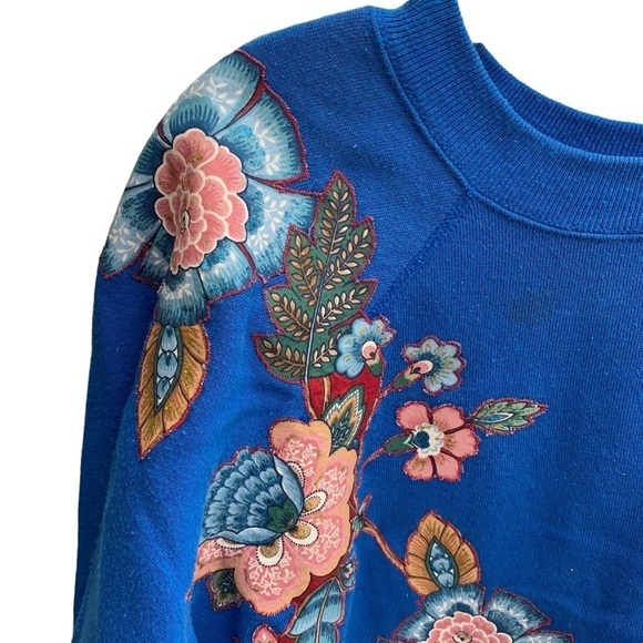 Vintage Crewneck Sweatshirt Flowers Size XL - Picture 2 of 6